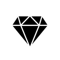 シンプルなダイヤモンドシルエット（横）
