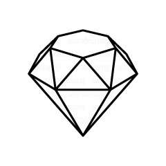 シンプルなダイヤモンド（白黒）