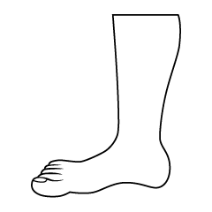 膝下の足（白黒）
