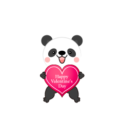 可愛いパンダのバレンタイン
