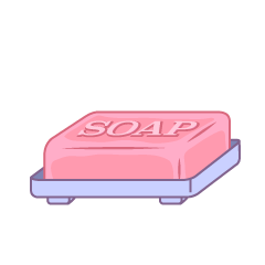風呂のピンク石鹸