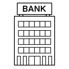 銀行（白黒）
