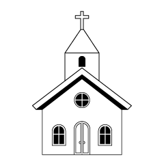 小さな教会（白黒）