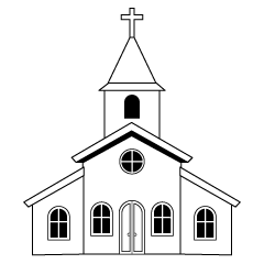 教会（白黒）