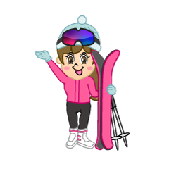 挨拶する女の子スキーヤー