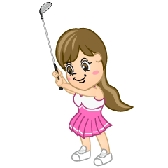 スウィングする女の子ゴルファー