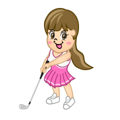 笑顔の女の子ゴルファー