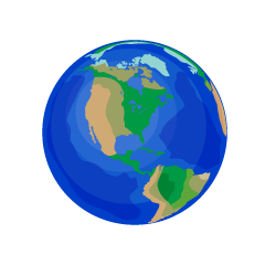 アメリカ大陸の青い地球