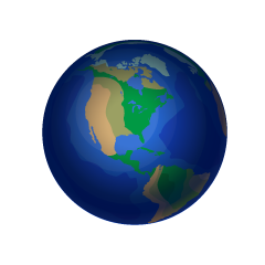 アメリカ大陸の地球（黒背景用）