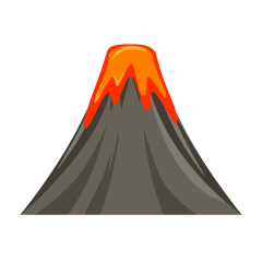 高い火山の溶岩（グレー）