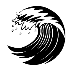海の大波（白黒）
