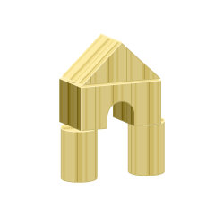 木製の家型積み木