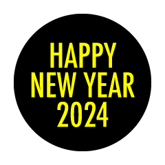 HAPPY NEW YEAR 2024 黒丸