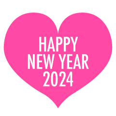 HAPPY NEW YEAR 2024 ハート型