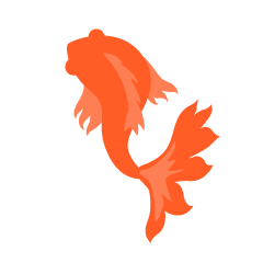 オレンジ色の金魚（上）