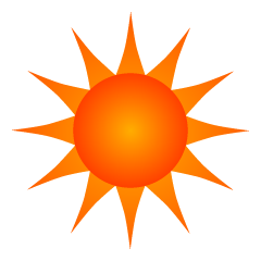 ギラギラのオレンジ太陽