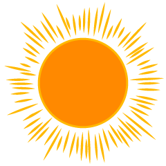 照らすオレンジ太陽