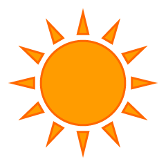 シンプルなオレンジの太陽