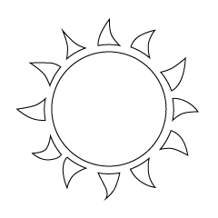 メラメラ太陽（白黒）
