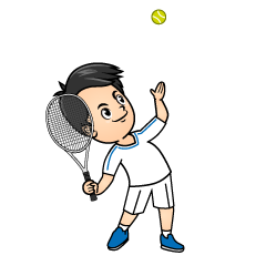 ボールを上げる男子テニス選手