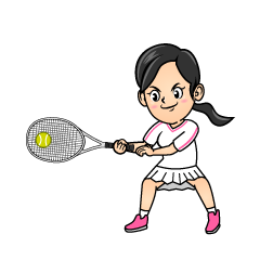 フォアハンドの女子テニス選手