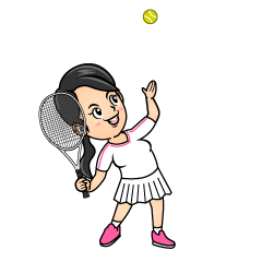 ボールを上げる女子テニス選手