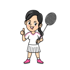 いいねする女子バドミントン選手