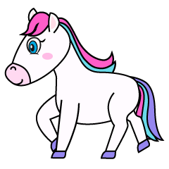 歩くかわいい白馬