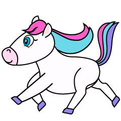 走るかわいい白馬
