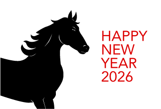 馬シルエットの年賀状