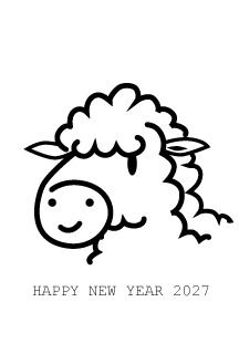 羊シルエットの年賀状