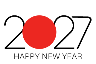 シンプルな赤丸2027年の年賀状