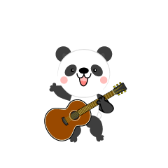 可愛いパンダのギタリスト