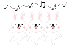 ダンスして歌うウサギ