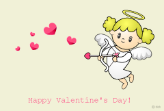 可愛い恋愛天使のバレンタインカード
