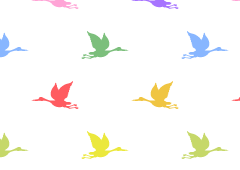 カラフルな鶴パターン壁紙