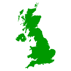イギリス地図のシルエット