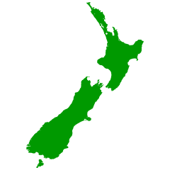 ニュージランドの地図シルエット