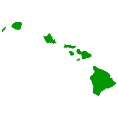 ハワイ諸島のシルエット地図
