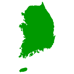 韓国の地図シルエット