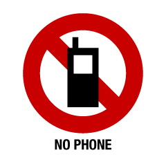 携帯電話禁止の標識