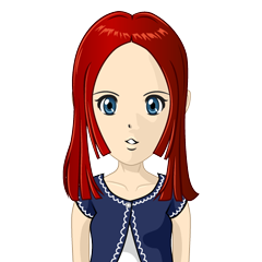 赤髪ロングのアニメ少女