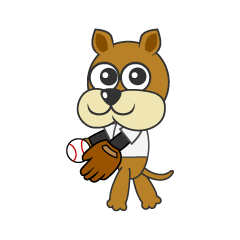 野球する犬キャラクター