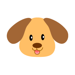 かわいい犬の顔イラストのフリー素材 イラストイメージ