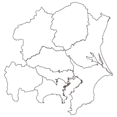 首都圏の白黒地図