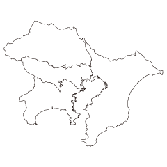 東京圏の白黒地図