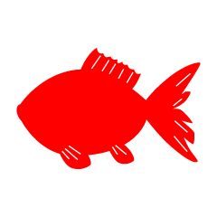 赤色シルエットの金魚
