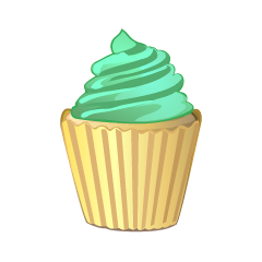 グリーンクリームのカップケーキ