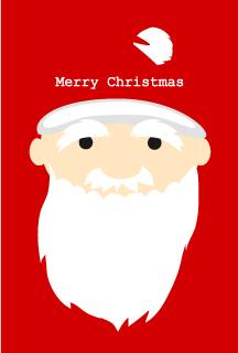 白髭が長〜いサンタクロースのクリスマスカード