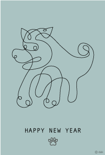 可愛い子犬の戌年年賀状の無料イラスト素材 イラストイメージ
